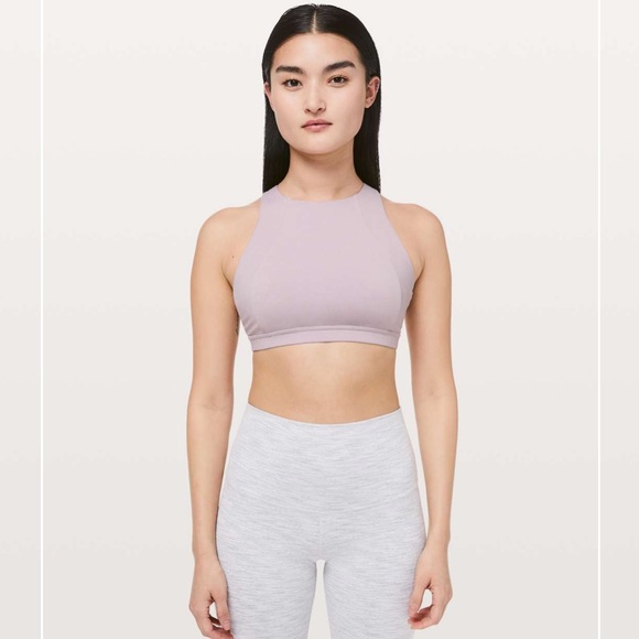 Lululemon Free To Be Serene Bra *High Neck Heathered Powdered Mauve - Picture 2 of 7